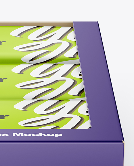 12 Protein Bars Box Mockup