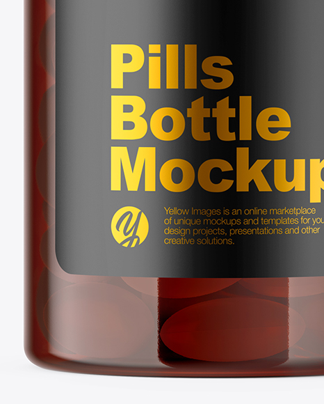 Amber Pills Bottle Mockup