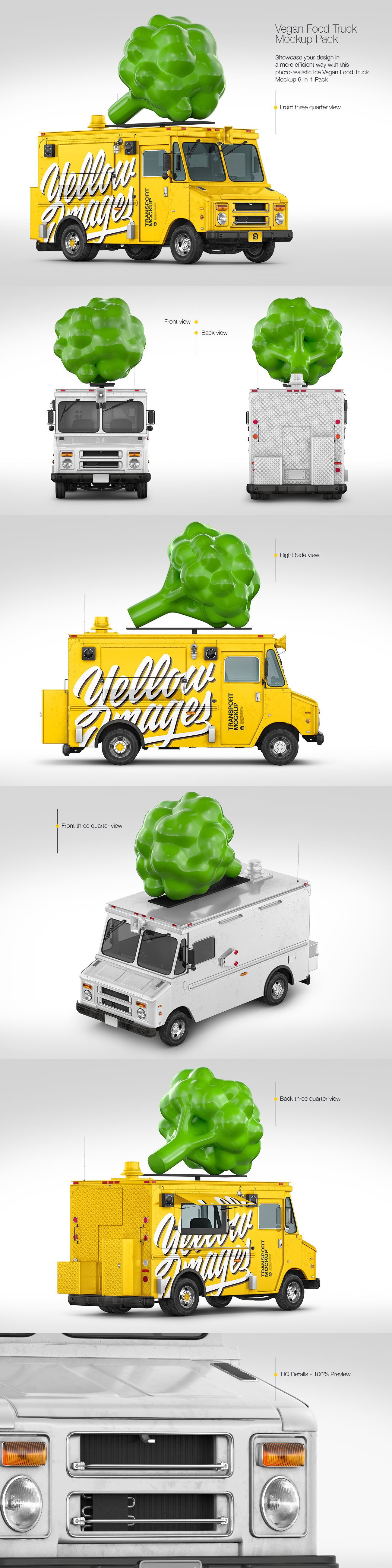 Vegan Food Truck Mockup Pack