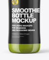 Clear Glass Bottle with Green Smoothie Mockup