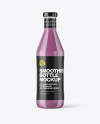 Clear Glass Bottle with Blueberry Smoothie Mockup