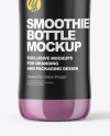 Clear Glass Bottle with Blueberry Smoothie Mockup