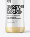 Clear Glass Bottle with Banana Smoothie Mockup