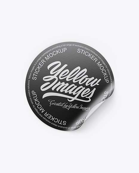 Textured Round Sticker Mockup