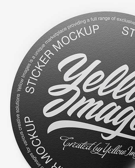 Textured Round Sticker Mockup