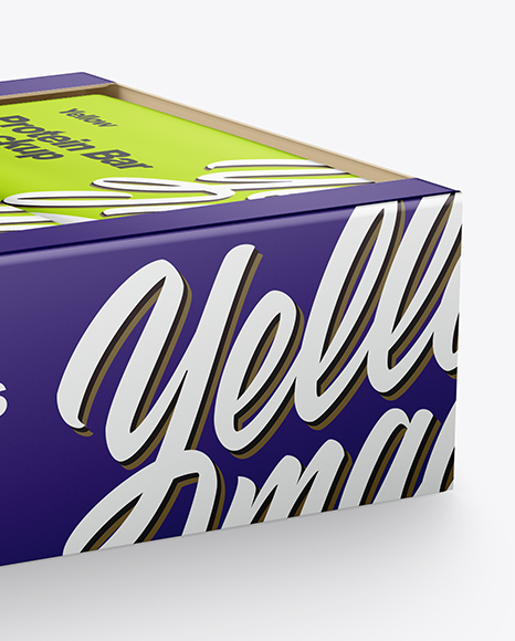 12 Protein Bars Box Mockup