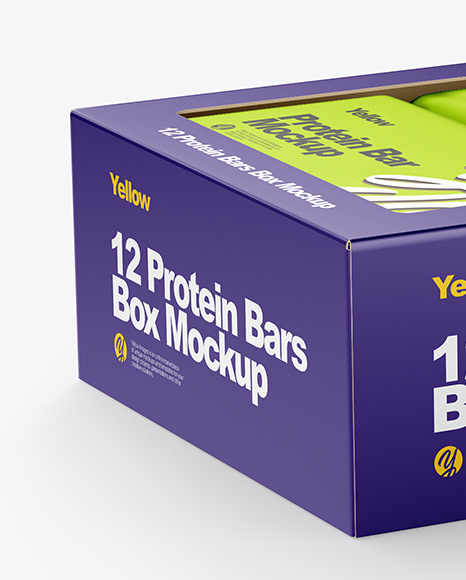 12 Protein Bars Box Mockup