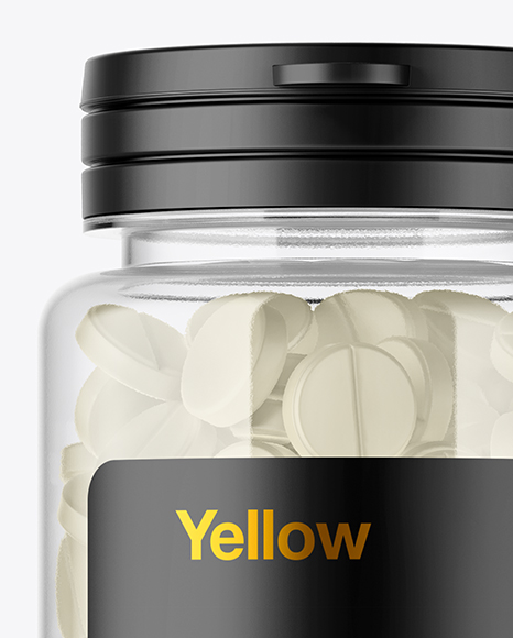 Clear Pills Bottle Mockup