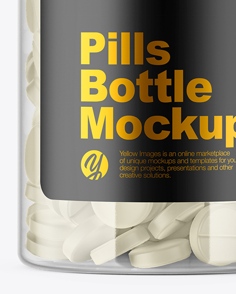 Clear Pills Bottle Mockup