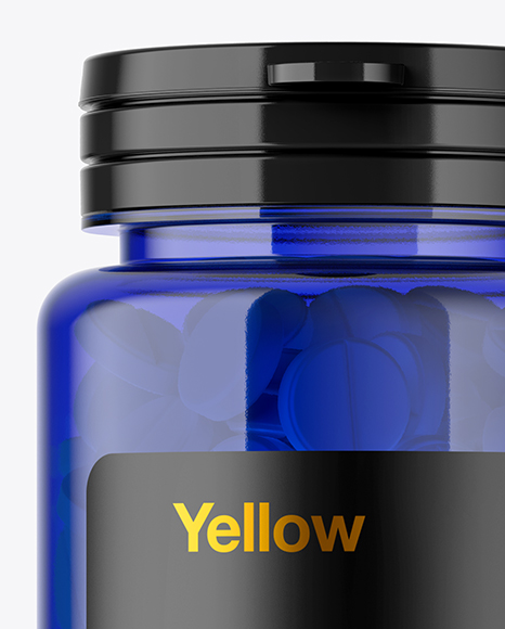 Blue Pills Bottle Mockup