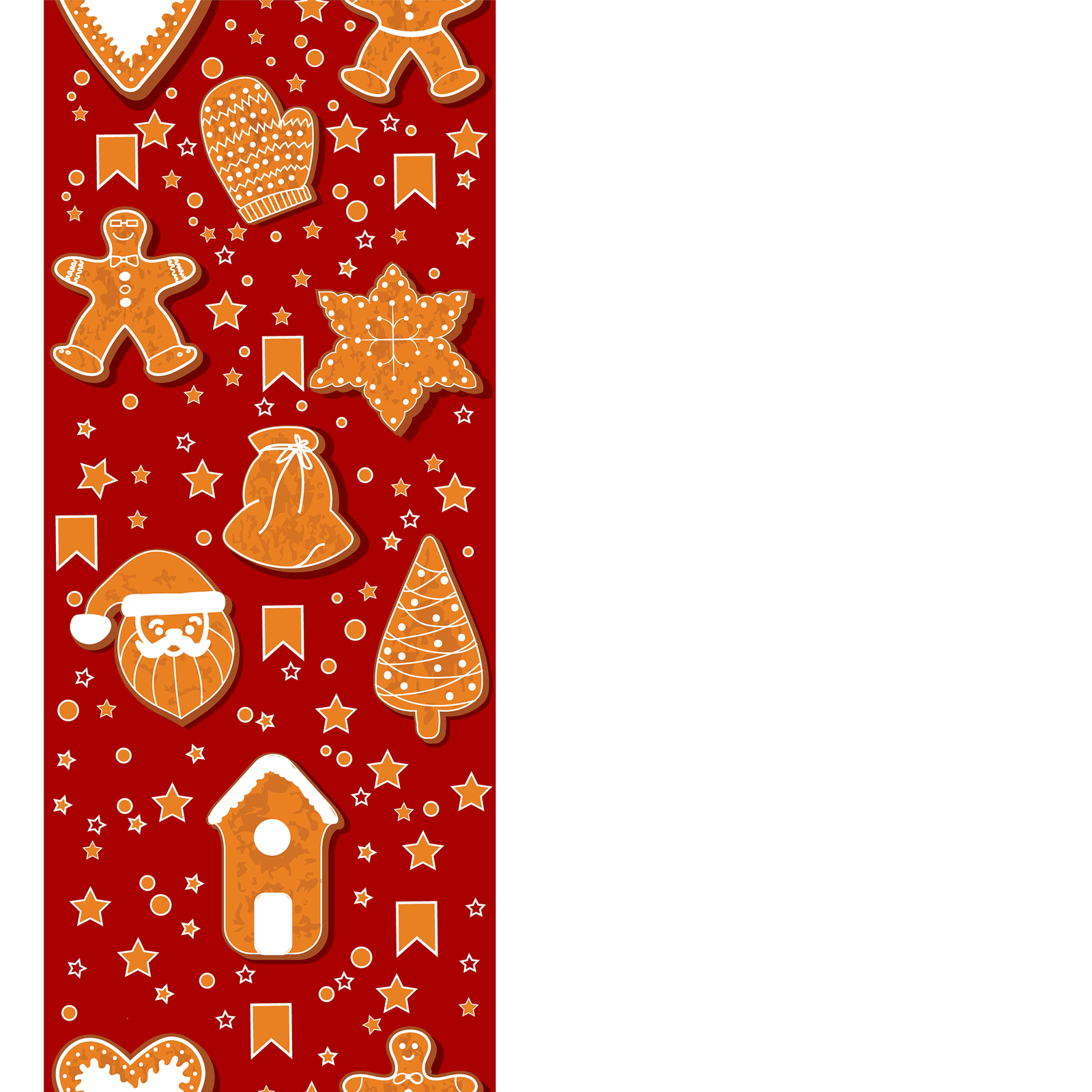 Vector set of gingerbread alphabets. Christmas symbols