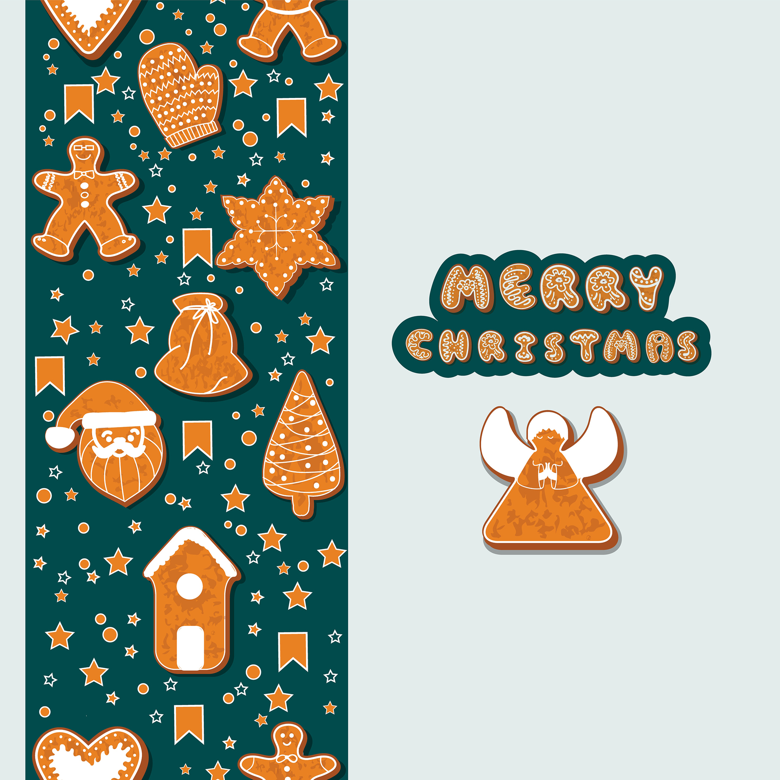 Vector set of gingerbread alphabets. Christmas symbols Vector set of gingerbread alphabets. Christmas symbols