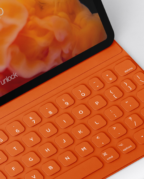 Ipad Pro with Pencil &amp; Keyboard Mockup