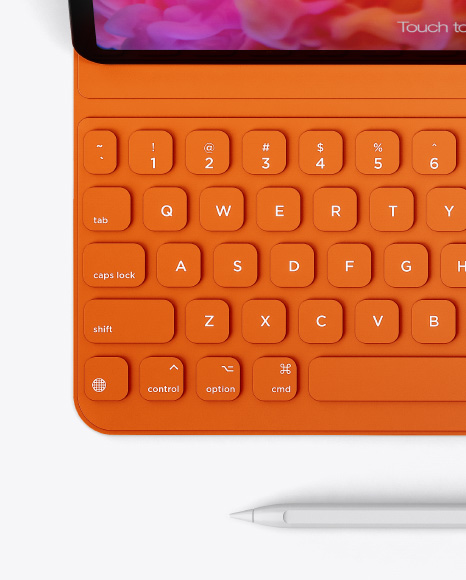 Ipad Pro with Pencil &amp; Keyboard Mockup