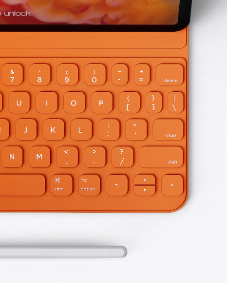 Ipad Pro with Pencil & Keyboard Mockup