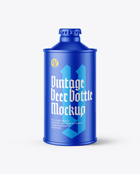 Matte Vintage Beer Bottle Mockup