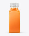 Square Carrot Juice Bottle Mockup