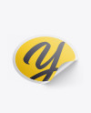 Textured Round Sticker Mockup