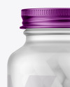 Frosted Glass Bottle With Pills Mockup