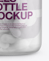 Frosted Glass Bottle With Pills Mockup