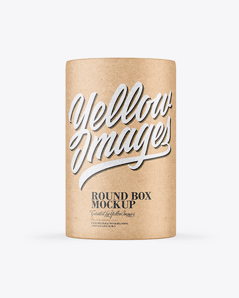 Kraft Round Box With String Mockup