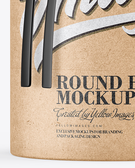 Kraft Round Box With String Mockup