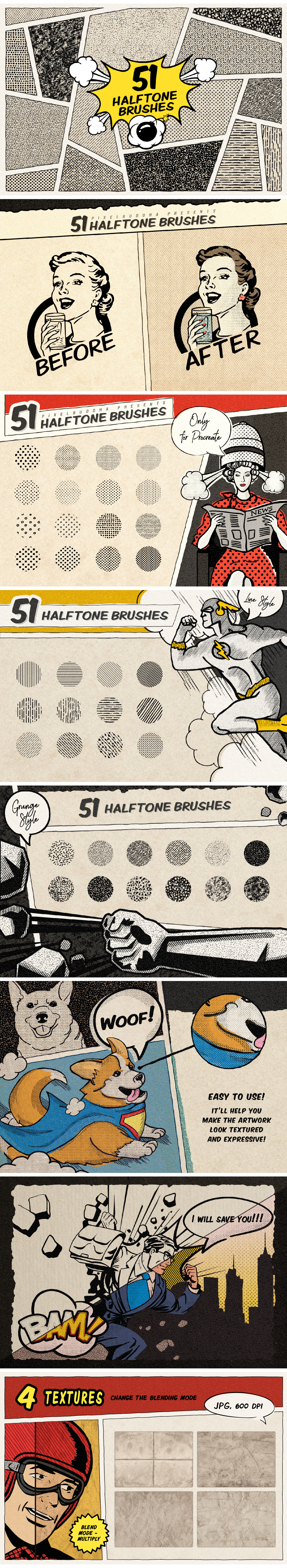 Vintage Comic Procreate Brushes