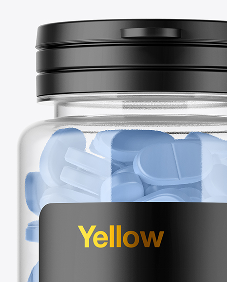 Clear Pills Bottle Mockup