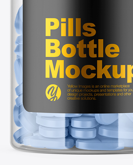 Clear Pills Bottle Mockup