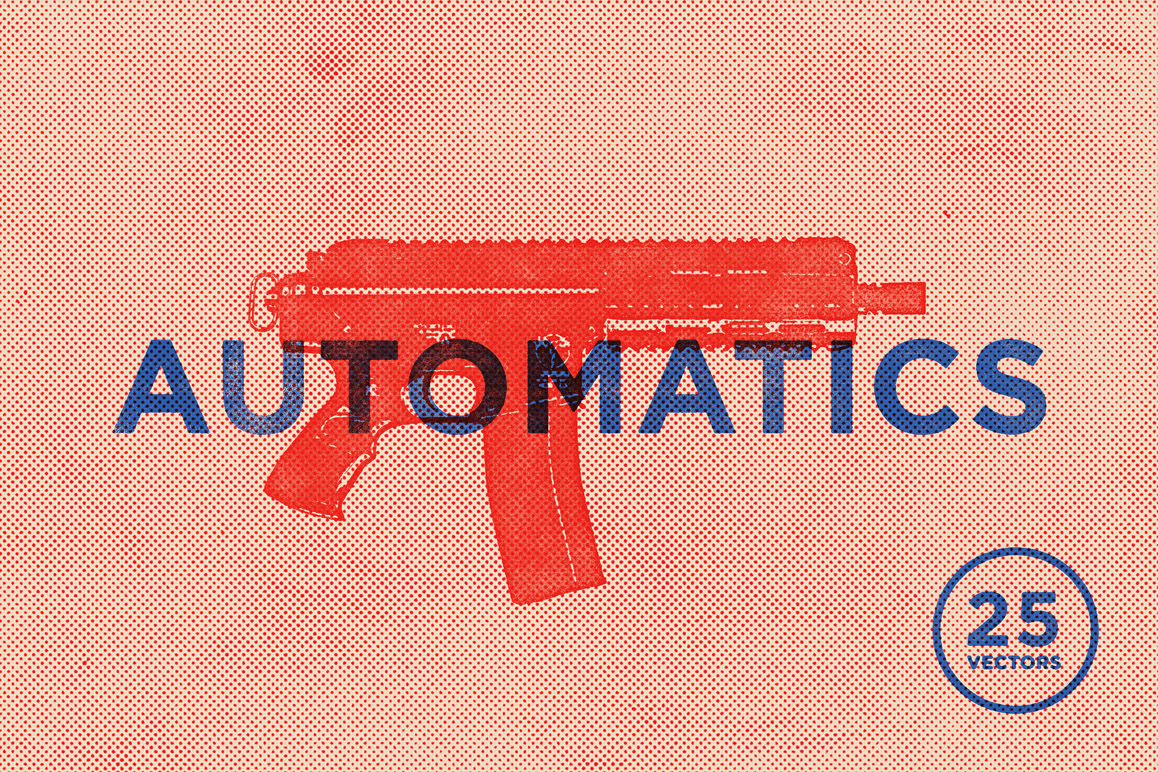 Automatic Weapons: EPS Vector Illustrations
