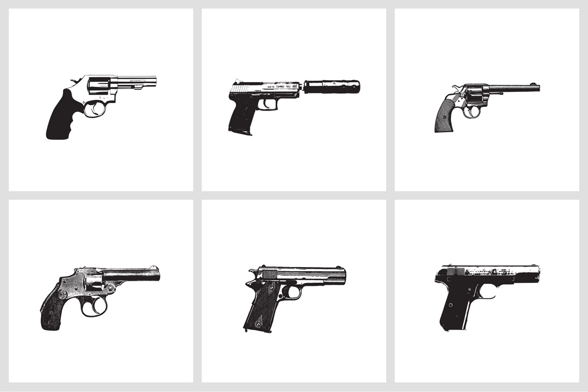 Handguns: EPS Vector Illustrations