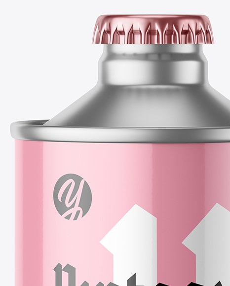 Matte Metallic Vintage Beer Bottle Mockup