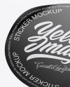 Textured Round Sticker Mockup