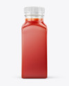 Square Tomato Juice Bottle Mockup