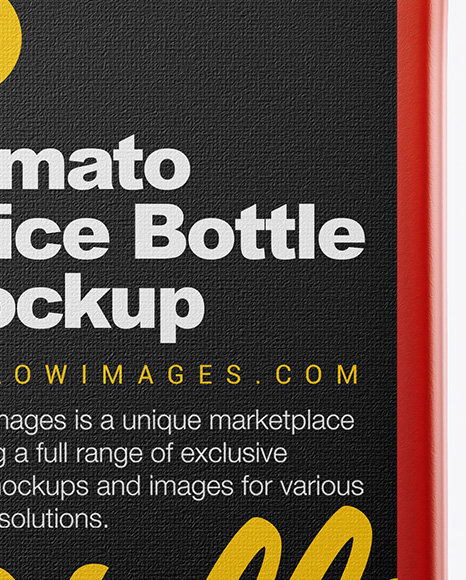 Square Tomato Juice Bottle Mockup