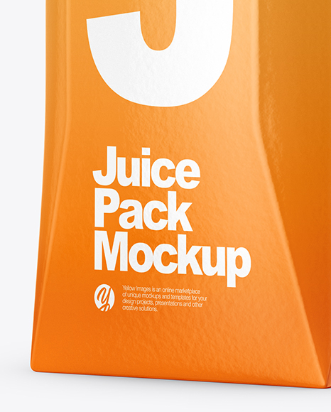 200ml Glossy Juice Carton Package Mockup