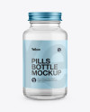 Clear Glass Pills Bottle Mockup