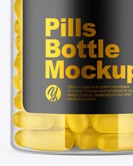 Clear Pills Bottle Mockup