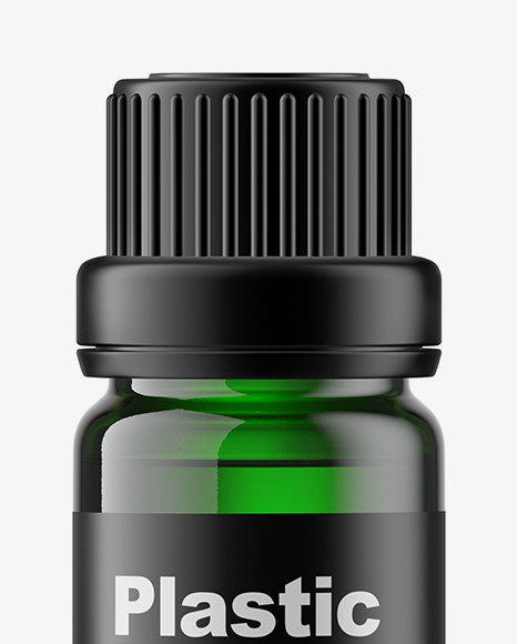 Green Glass Oil Bottle Mockup
