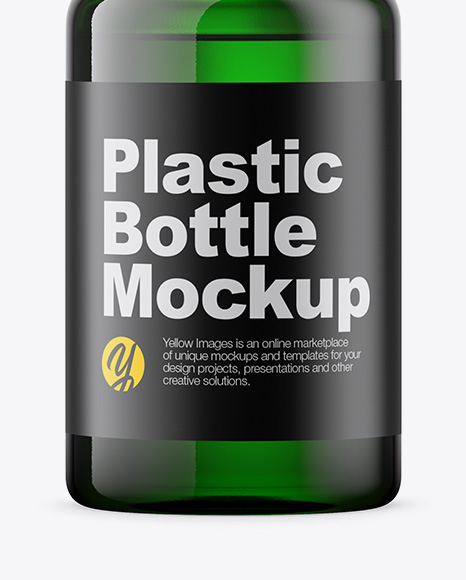 Green Glass Oil Bottle Mockup