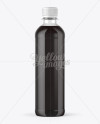 PET Black Water Bottle with Paper Label Mockup