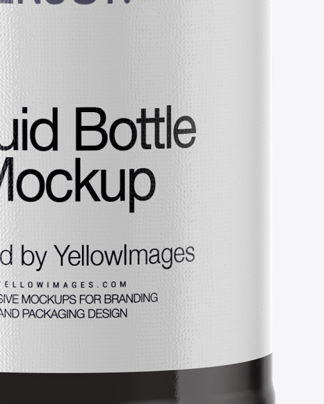 PET Black Water Bottle with Paper Label Mockup