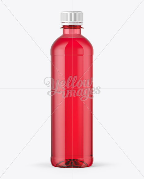 Pink PET Bottle with Paper Label Mockup