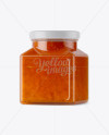 Glass Orange Jam Jar Mockup - Halfside View Glass Orange Jam Jar Mockup - Halfside View