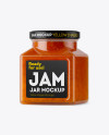 Glass Orange Jam Jar Mockup - Halfside View Glass Orange Jam Jar Mockup - Halfside View