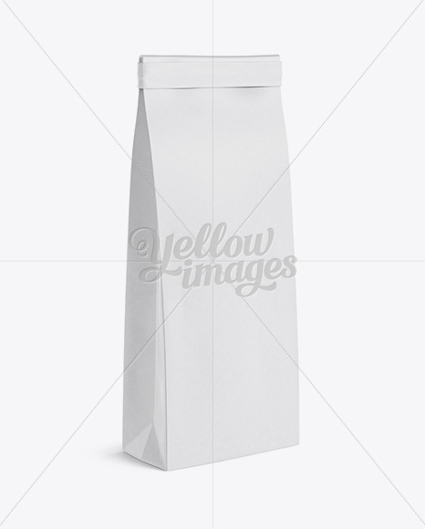 Paper Bag w/ a Paper Tin-Tie Mockup - Halfside View