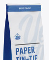 Paper Bag w/ a Paper Tin-Tie Mockup - Halfside View