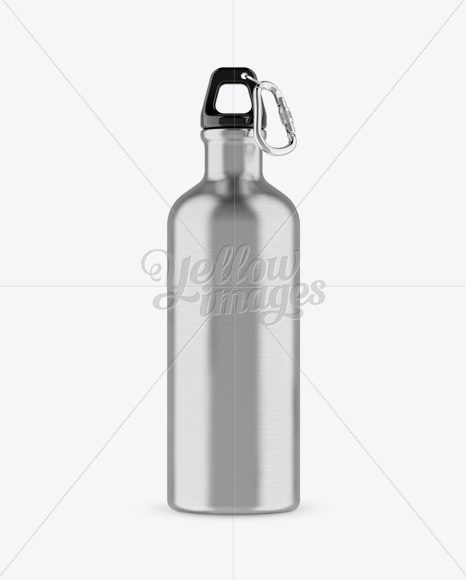 Steel Sport Bottle With Carabiner Mockup - Eye-Level Shot - Free