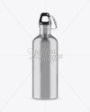 Steel Sport Bottle With Carabiner Mockup - Eye-Level Shot