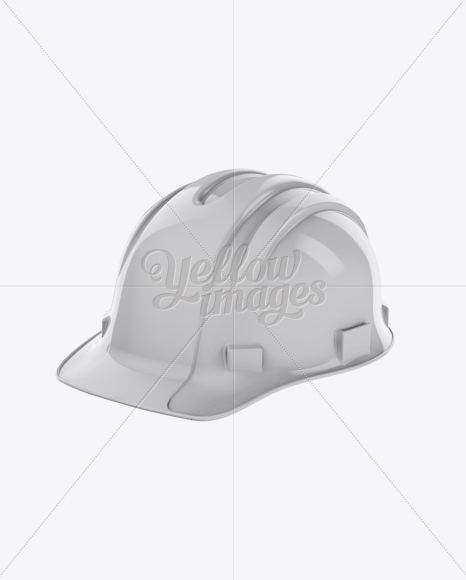 Glossy Hard Hat Mockup - Halfside View